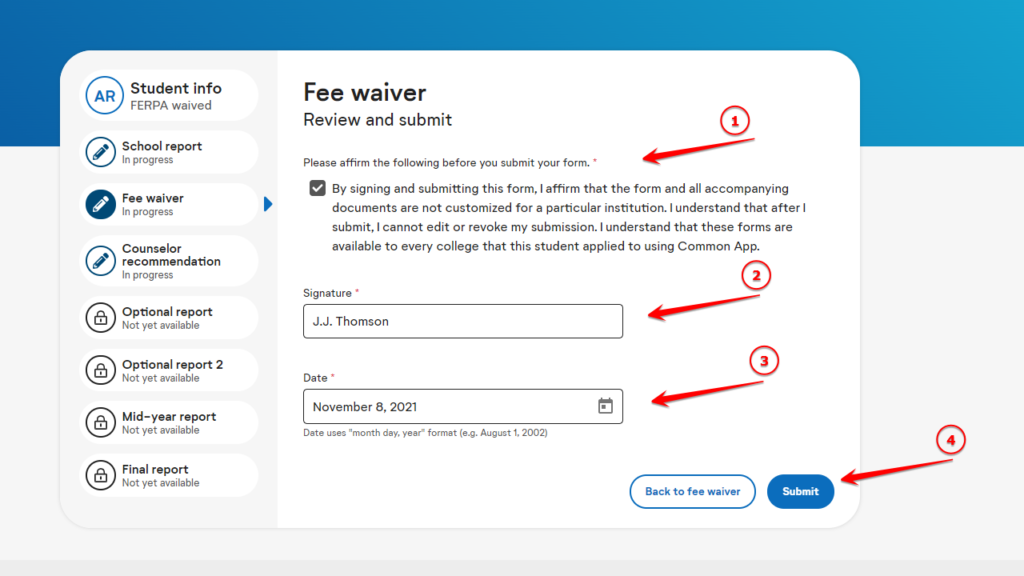 Understanding the Process: A Sample of Application Fee Waiver Request